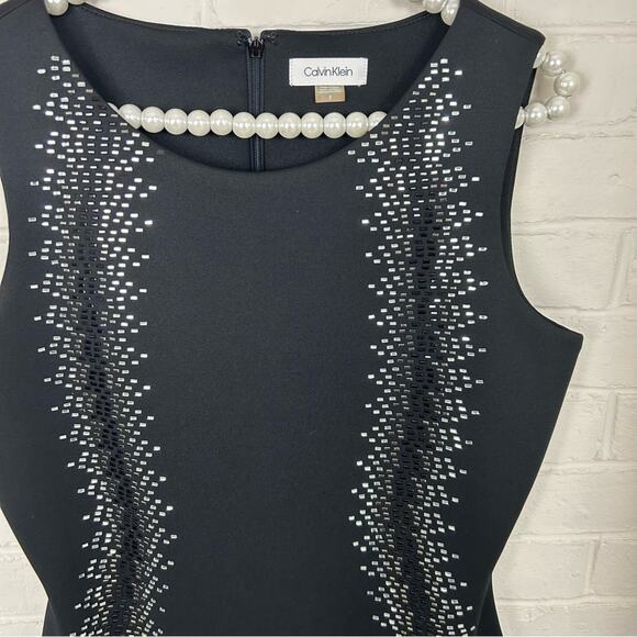 Calvin Klein Black Embellished Detail Sleeveless Dress Size 8 - Picture 9 of 13